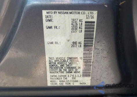 2017 Nissan Altima 2.5 Sv from USA, damaged, VIN 1N4AL3APXHC176112